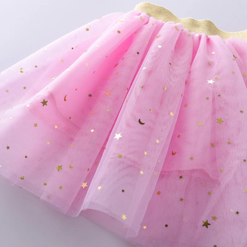 Children\'s Skirts For Girls Summer Cotton Lace Baby Mini Tutu Skirts Stars Glitter Dance Sequin Birthday Party Skirt for Kids