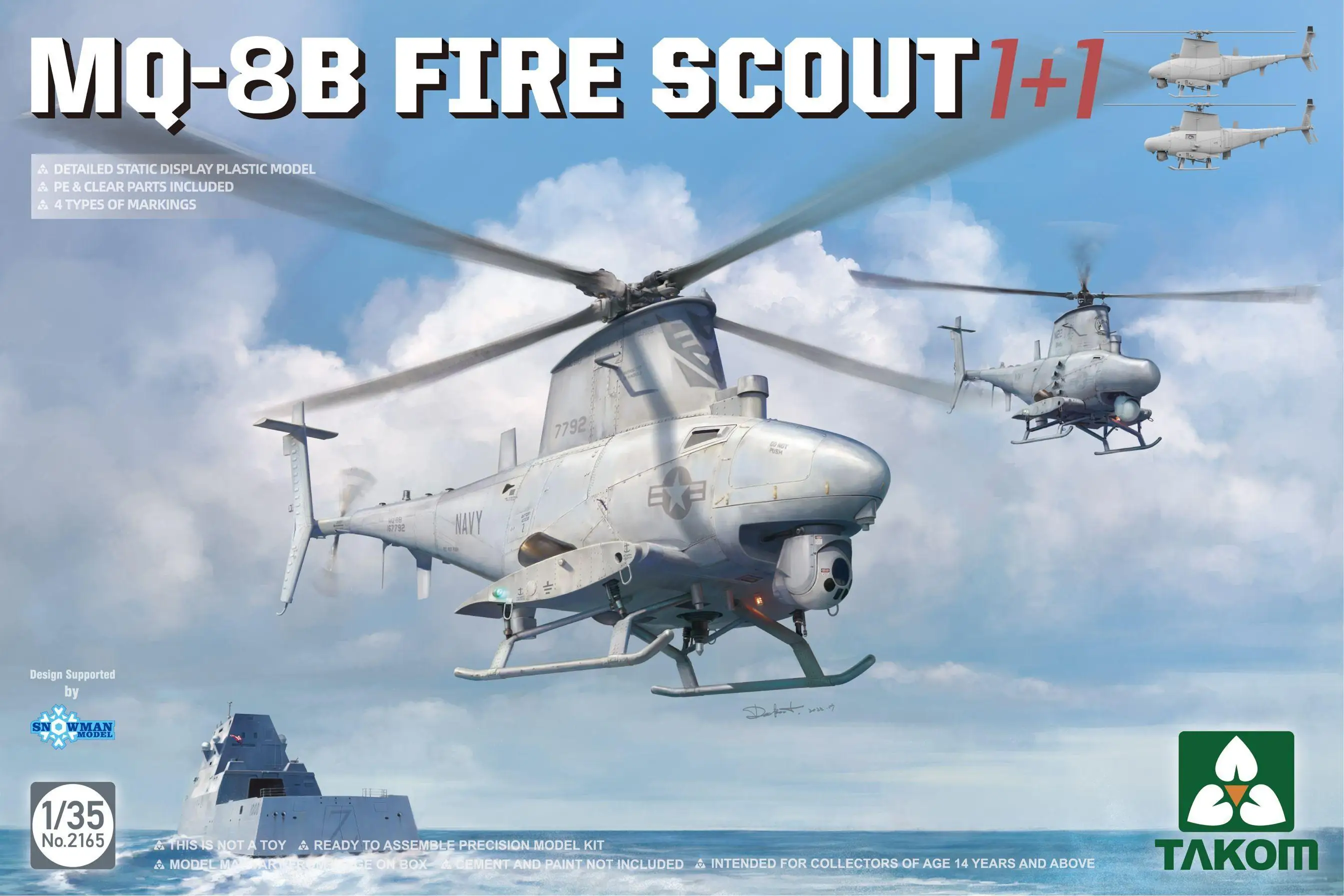 

Takom 2165 scale 1/35 MQ-8B FIRE SCOUT 1+1 model