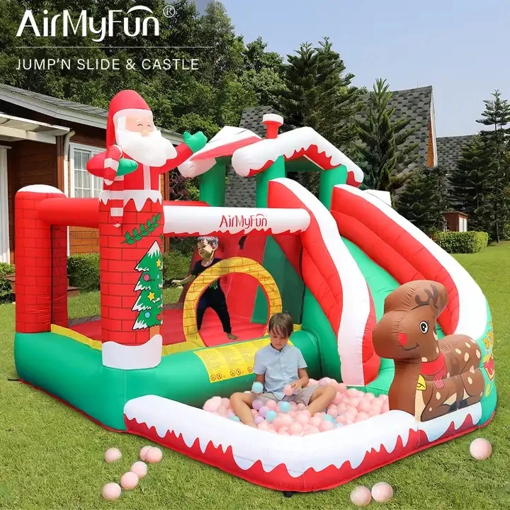 Christmas Inflatable Moonwalk Jumper Bouncer Jumping Castle Bouncing Castle With Slide Inflatable Bouncy Castle Bounce House