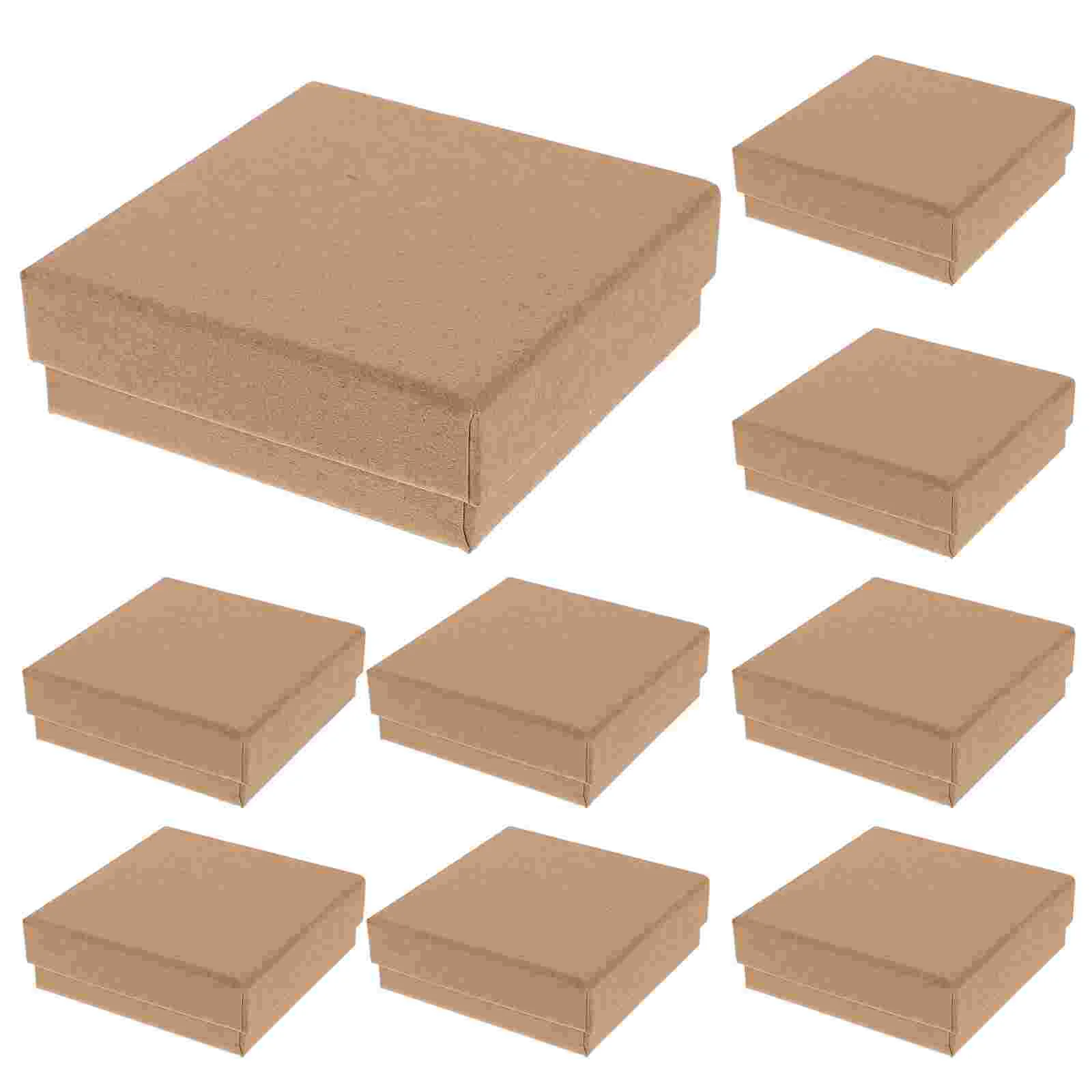 علب الهدايا السائبة للهدايا، علب المجوهرات الصغيرة، تغليف الأقراط، ورق بني