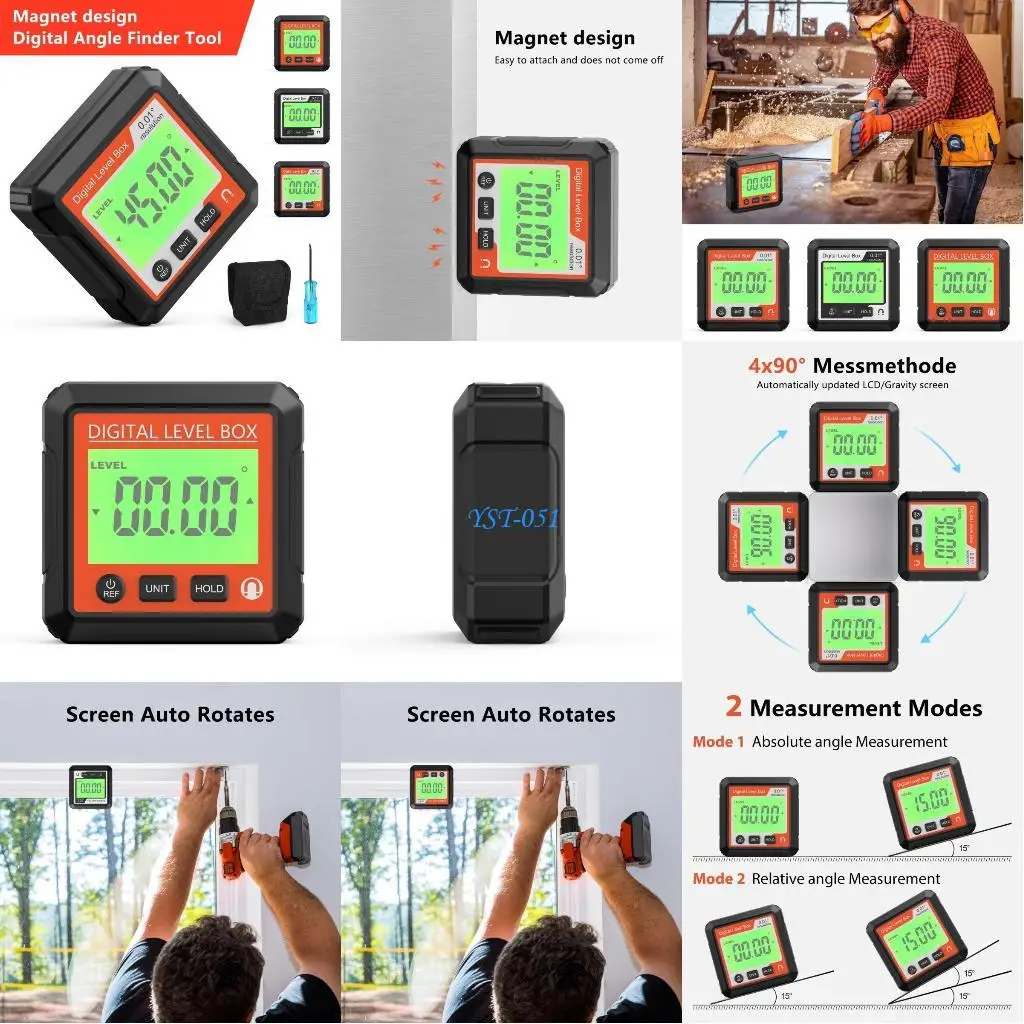 

E15A Level Angles Gauge Inclinometer Angles Finder Base Precisions Level Box