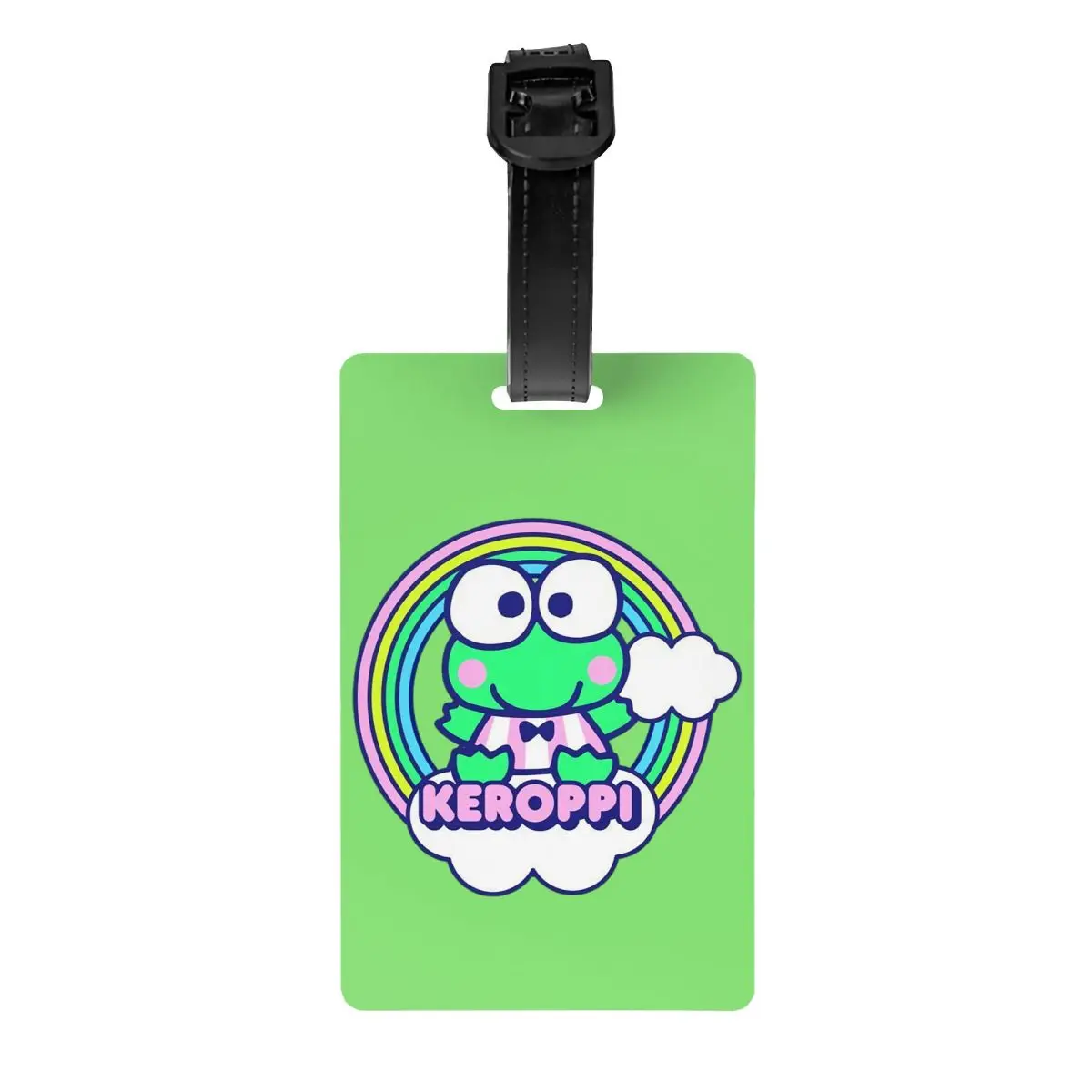 

Багажная бирка с милым мультяшным рисунком Keroppi, индивидуальные багажные бирки, конфиденциальная обложка, имя, удостоверение личности