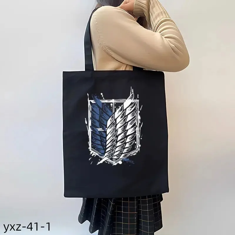 2024 novo ins arte pequeno saco de lona fresco animação perímetro ataque asas gigantes da liberdade saco de lona