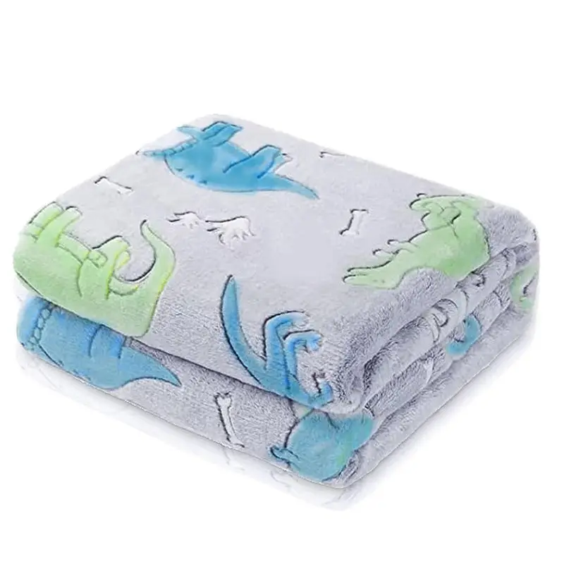 

A93Z Dinosaur Blanket For Boys, Glow In The Dark Blanket For Kids, Toddler Blanket For Boys, Dinosaur Gifts For Boys/Kids(A) Dur