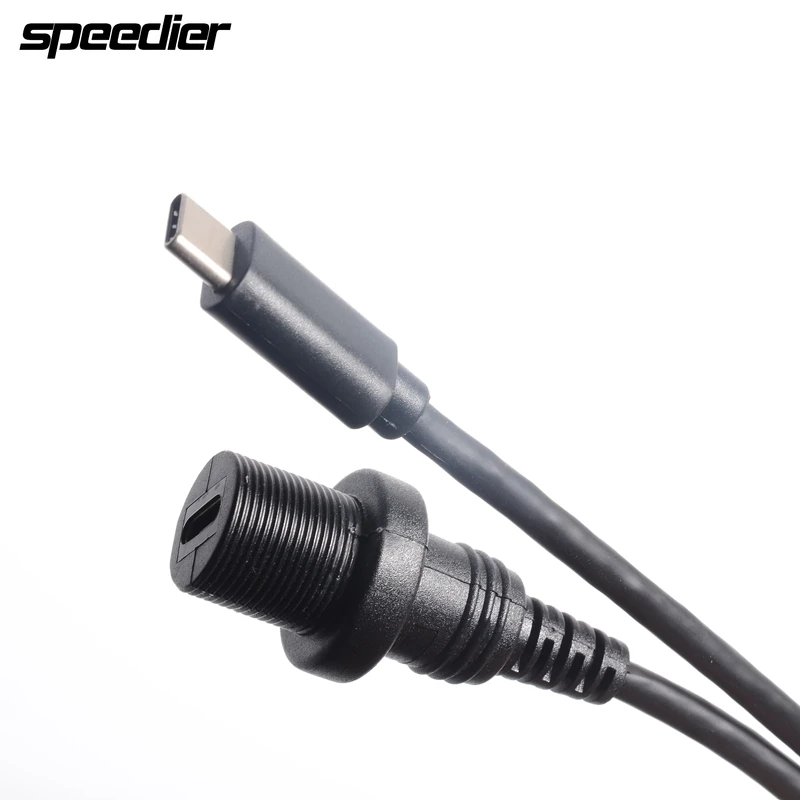

30cm USB-C IP67 Waterproof Cable Male to Female Panel Mount Extension Cord 0.3m 1m 2m 5Gbps 10Gbps USB 3.0 3.1 Type-C for Data T