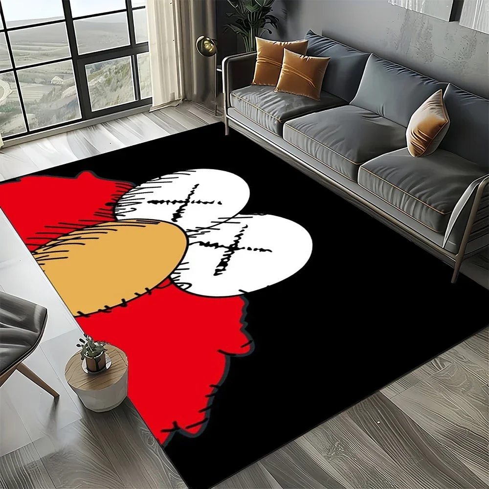 3D S-Sesame S-Street Cartoon Area Rug Large,Carpet Rug for Living Room Bedroom Sofa Doormat Decoration,kids Non-slip Floor Mat