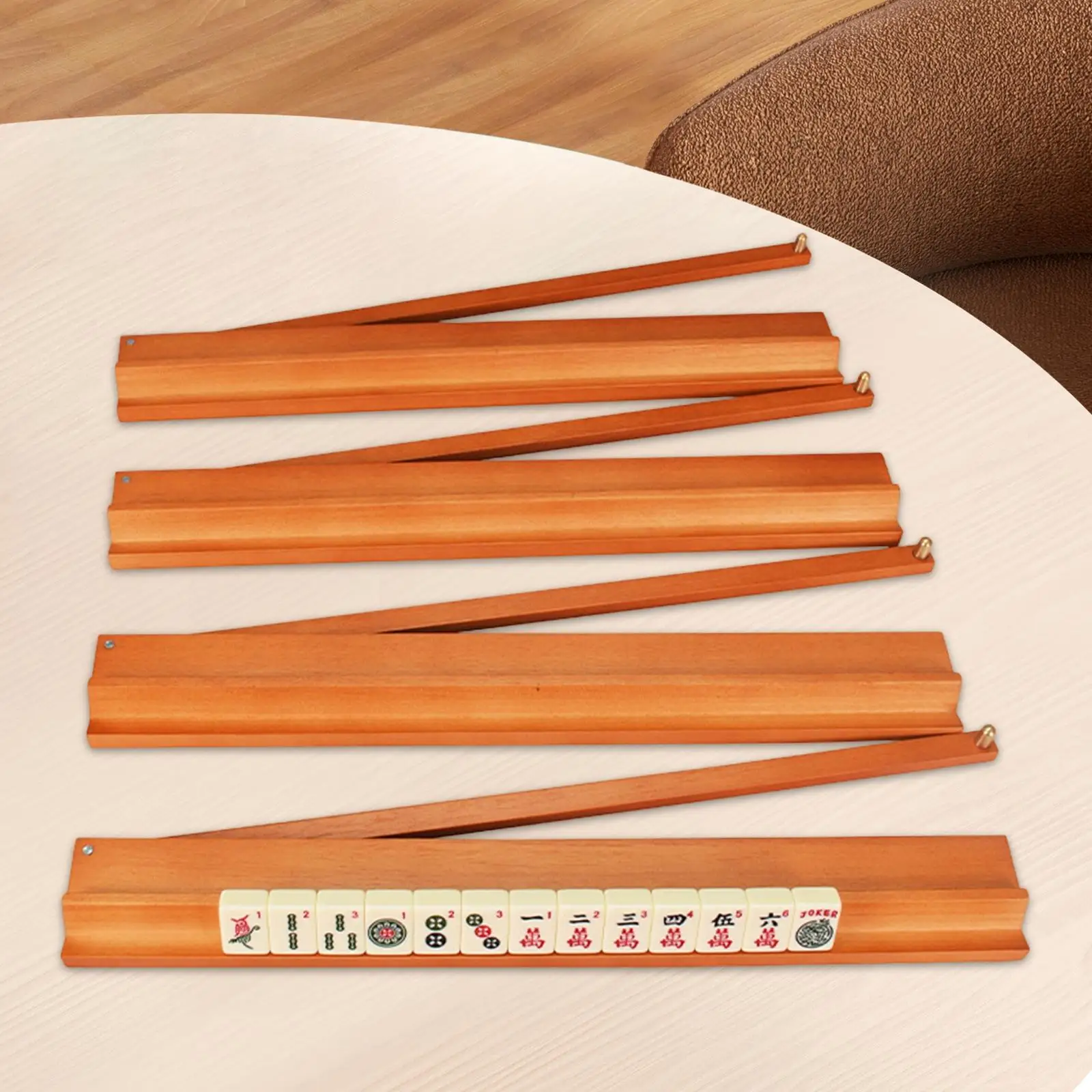 

4x Mahjong Game Rack Solid User Friendly for Holiday Family Gatherings Party