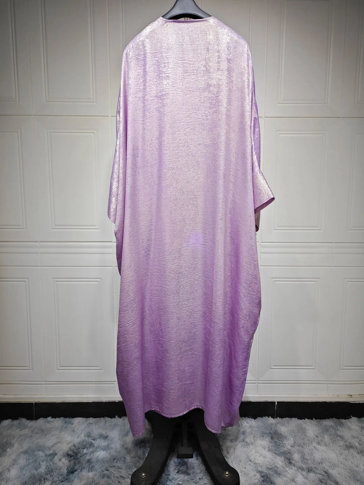 Summer Eid Djellaba Abaya Dubai Shiny Soft Batwing Sleeves Muslim Robe Silky Abaya Dubai Turkey Muslim Dress Islam Open Abayas