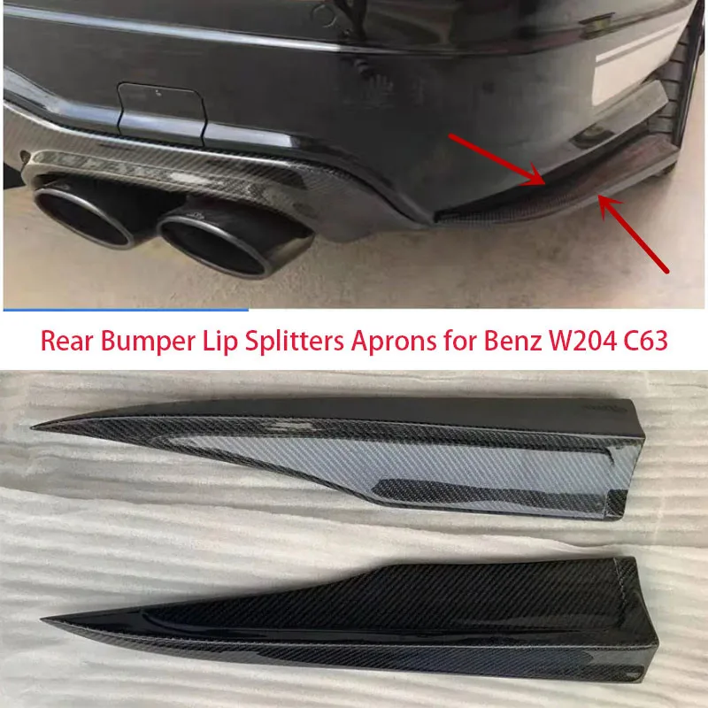 

2Pcs For C Class FRP Back/ Carbon Fiber Rear Bumper Lip Splitters Aprons For Benz W204 C63 AMG 2009-2014 Rear Bumper Flaps