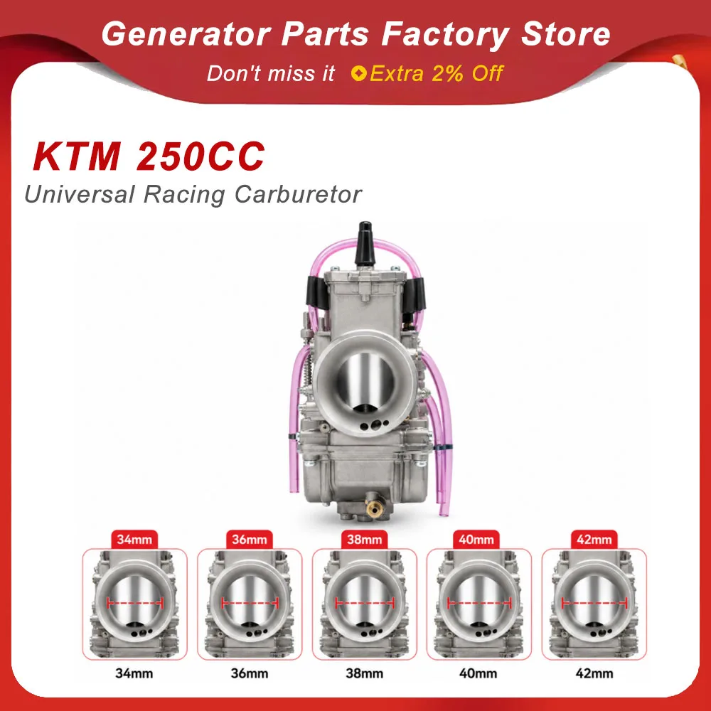 Universal For Keihin PWM 34 36 38 40 42mm KTM 250CC 2 Stroke Scooter ATV Racing Carb Motorcycle Carburetor