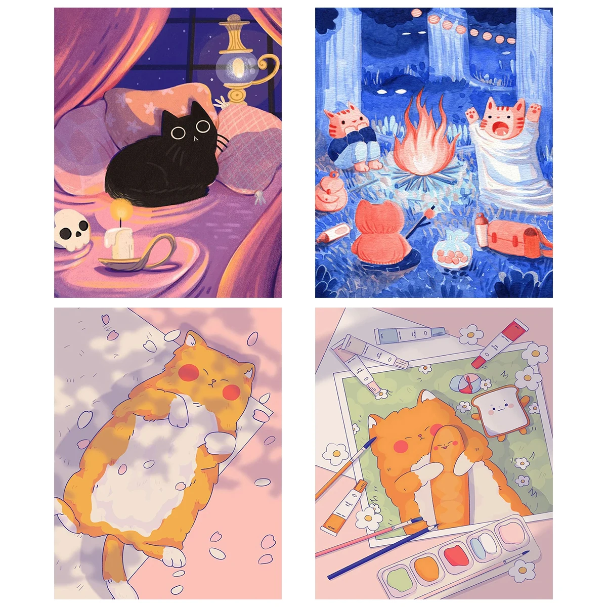 Cute Cartoon Kittens Personality DIY Full Drill Diamond Decorative Painting