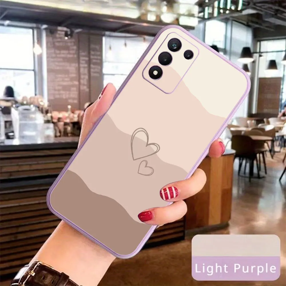Heart Shaped Painted Silicone Phone Case For Samsung Galaxy S26 S25 S24 S23 S22 S21 S20 Ultra Plus FE 2022 5G Shockproof Cover