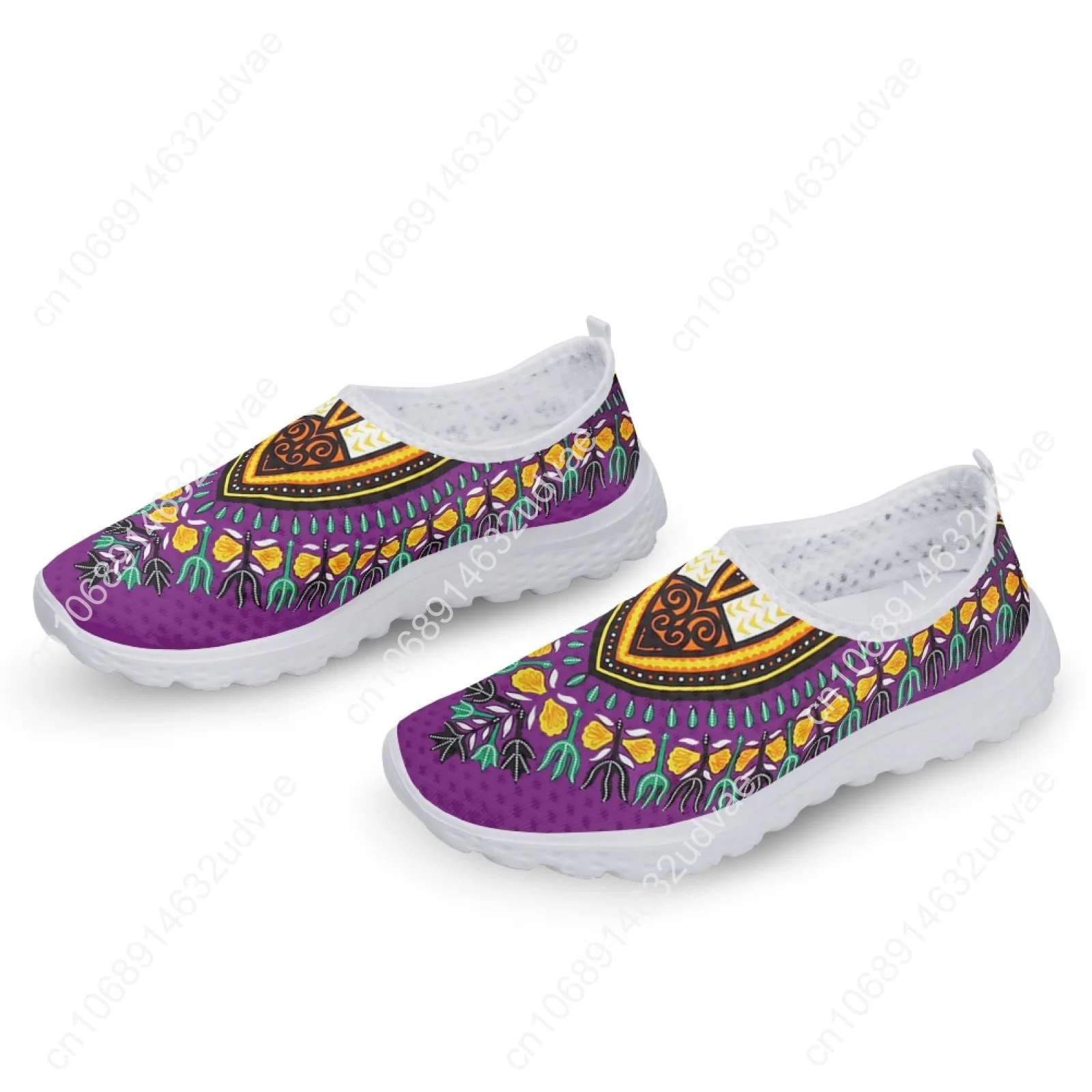 African Pattern Women Sneakers Flats Comfortable Slip On Vulcanized Shoes Air Mesh Water Shoes Women Zapatos Mujer