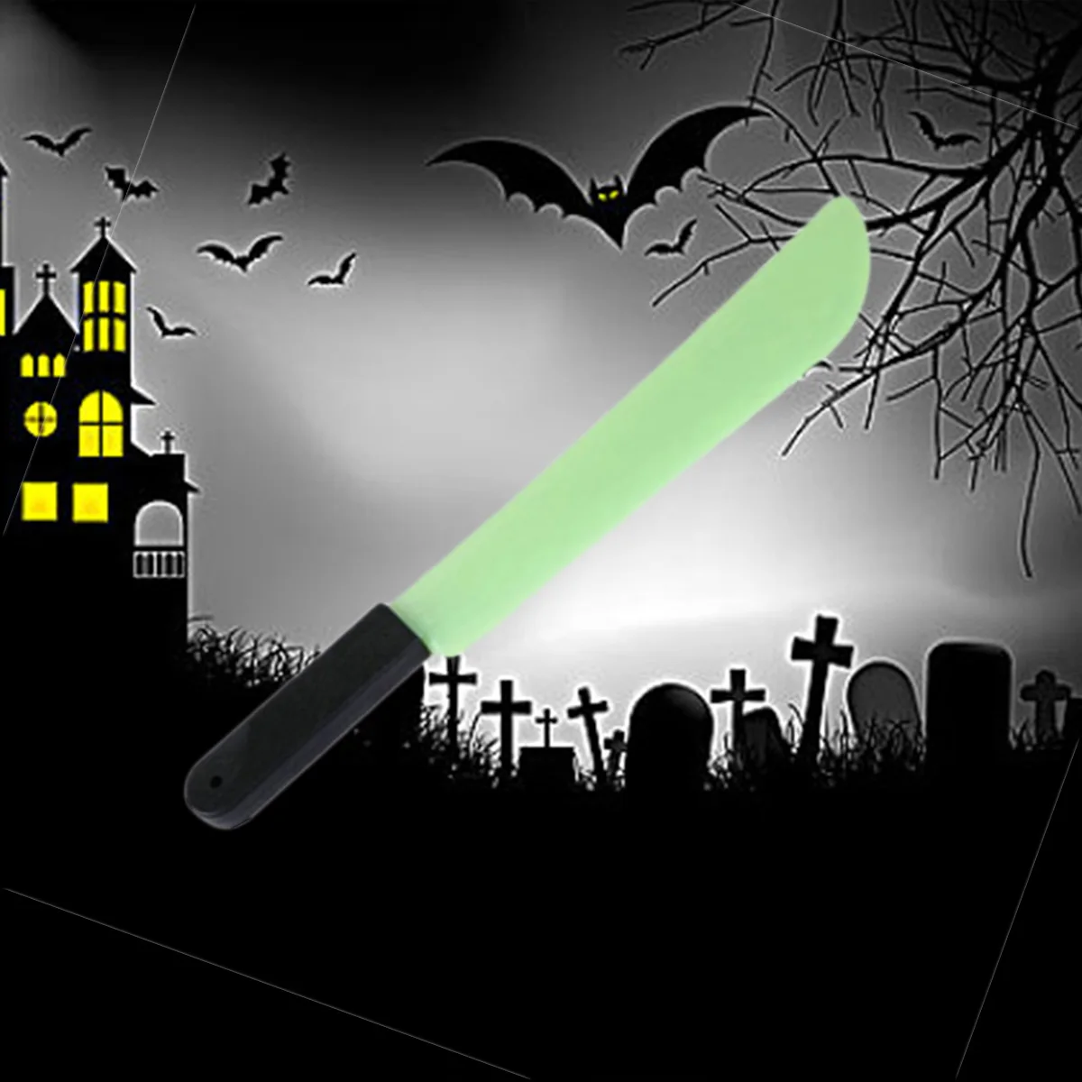 

Kids Plastic Playing Tool Halloween Prop Children's Plastic Toy (Luminous Plastic Long )(Light Green)