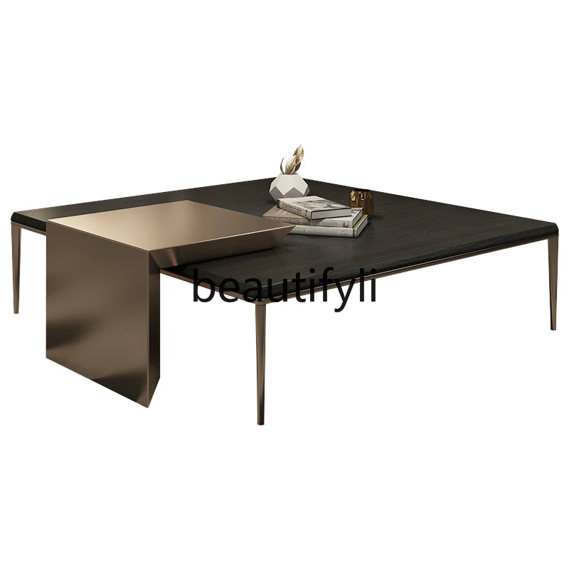 Italian light luxury coffee table TV cabinet combination Modern villa living room Home TV cabinet coffee table combination