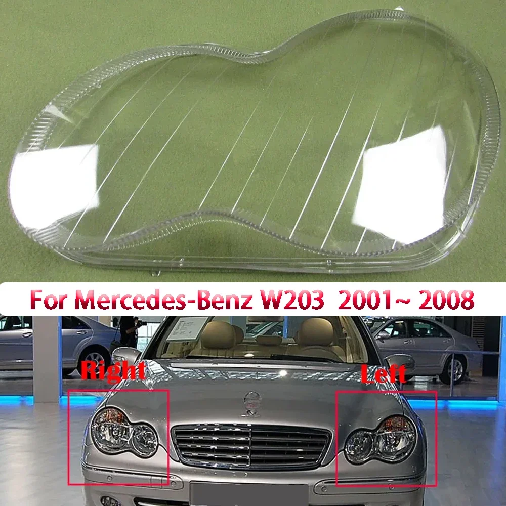 

Крышка фары для Mercedes-Benz W203 C180 C200 C230 C260 C280 2001 ~ 2008 Замена линз автомобильной фары Автомобильный корпус Яркий абажур