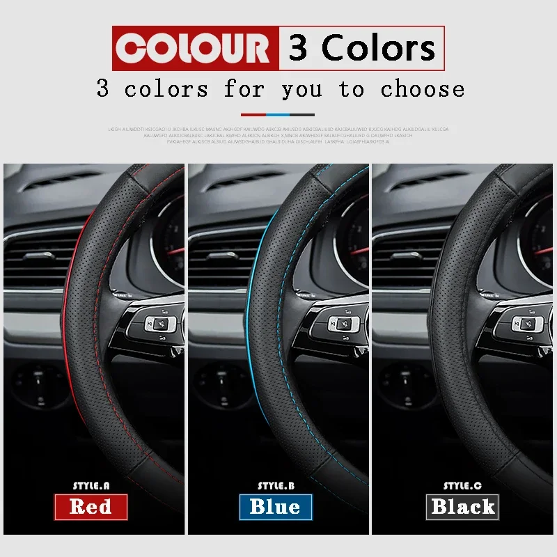 Car Genuine Leather Steering Wheel Cover for DFSK Glory 580 PRO Glory 500 ix7 S560 ix5 580 330 330S S370 Auto Accessories 2024