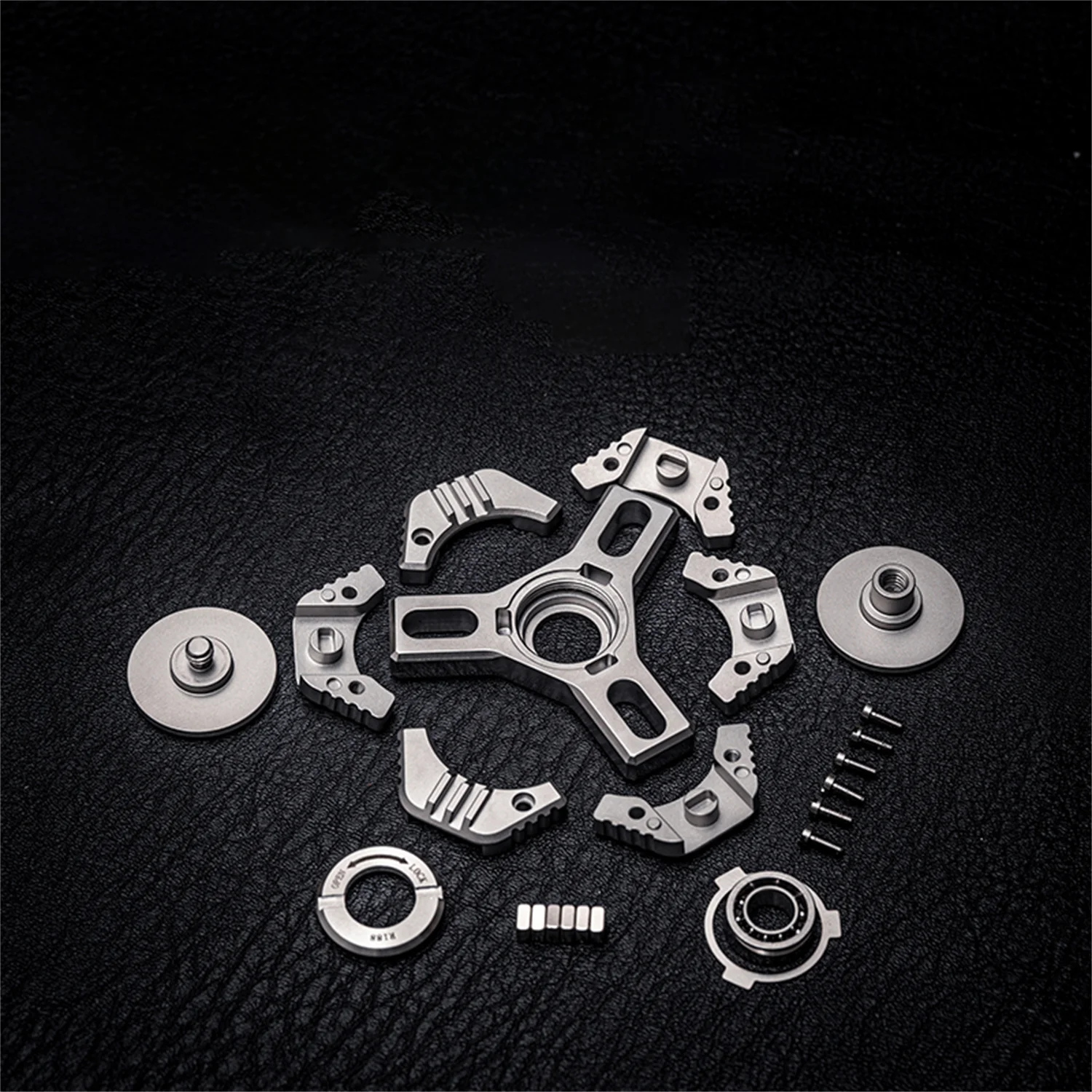 WANWU EDC MINI Stainless Steel Fingertip Gyro Decompression Toy Fidget Spinner Black Tech Gift