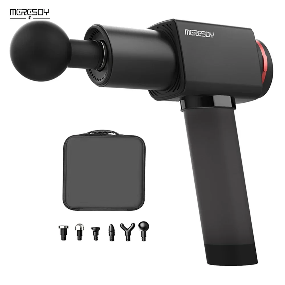 Meresoy newest professional high quality power cordless metal percussion therapy muscle massage gun deep tissue massager gun