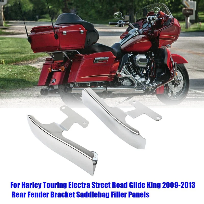 

1Pair Motorcycle Rear Fender Bracket Saddlebag Filler Panels For Touring Electra Street Road Glide King 2009-2013