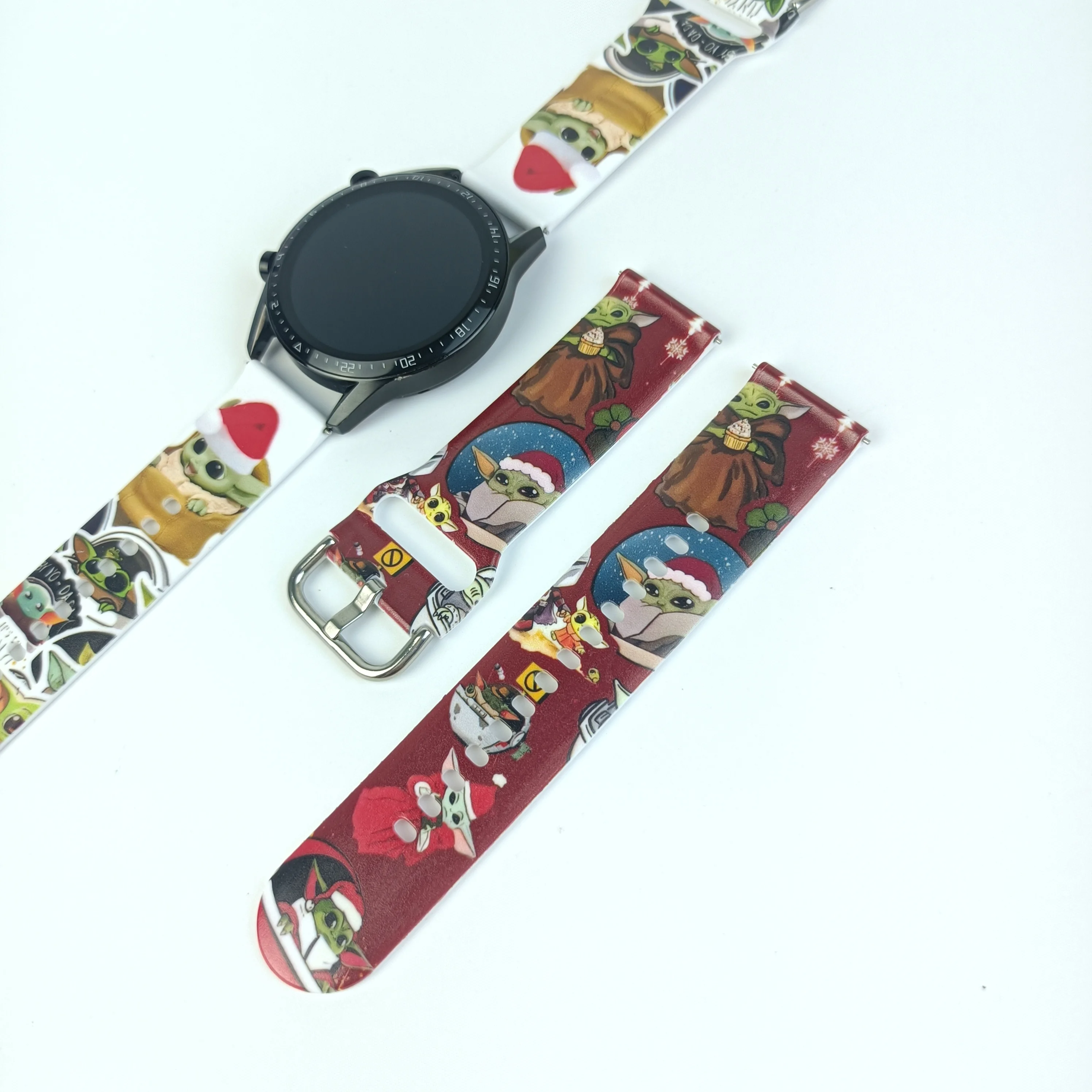 Disney yoda natal 20mm cinta para samsung galaxy watch 7/6/5 40mm 44mm banda pulseira substituível para amazfit equilíbrio 5pro