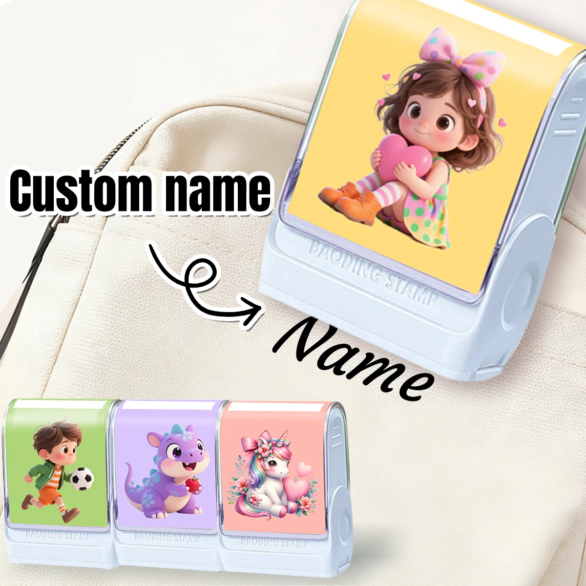 Personalisierter Namensstempel, Maßgefertigter Cartoon-Muster Handschrift-Signaturstempel, Anpassbarer Wasserfester Stempel, Einzigartige Geschenke