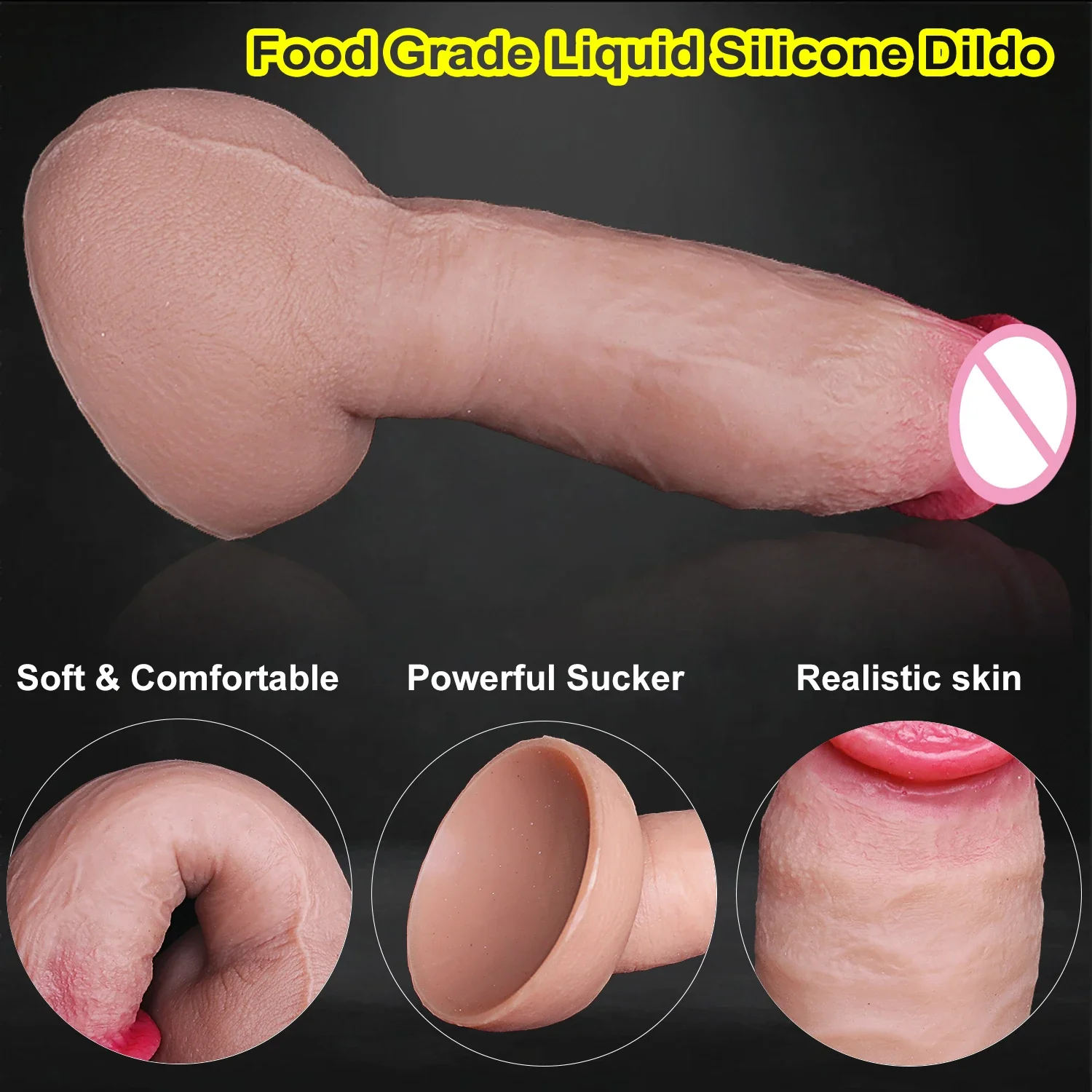 Cheap Soft Skin Feel Realistic Thick Dildo Gay Masturbators Silicone Dick Big Suction Cup Penis Anal Plug Sex Toy for Men Women