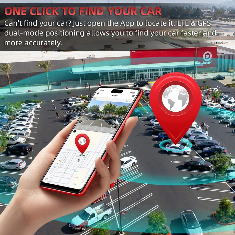 E-ACE 4G LTE Dash Cam connexion à distance boîte noire Support GPS conversation bidirectionnelle avertissement de Collision enregistreur vidéo de voiture à vue en direct à distance