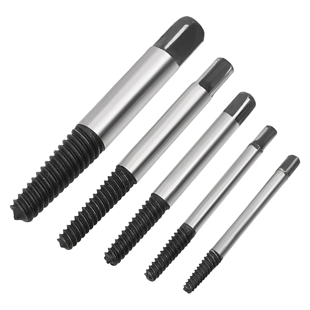 DIYWORK Broken Bolt Remover Screw Extractor Set Damaged Screw Extractor Drill Bit Set 5 Pcs/set Practical Tools Convenience