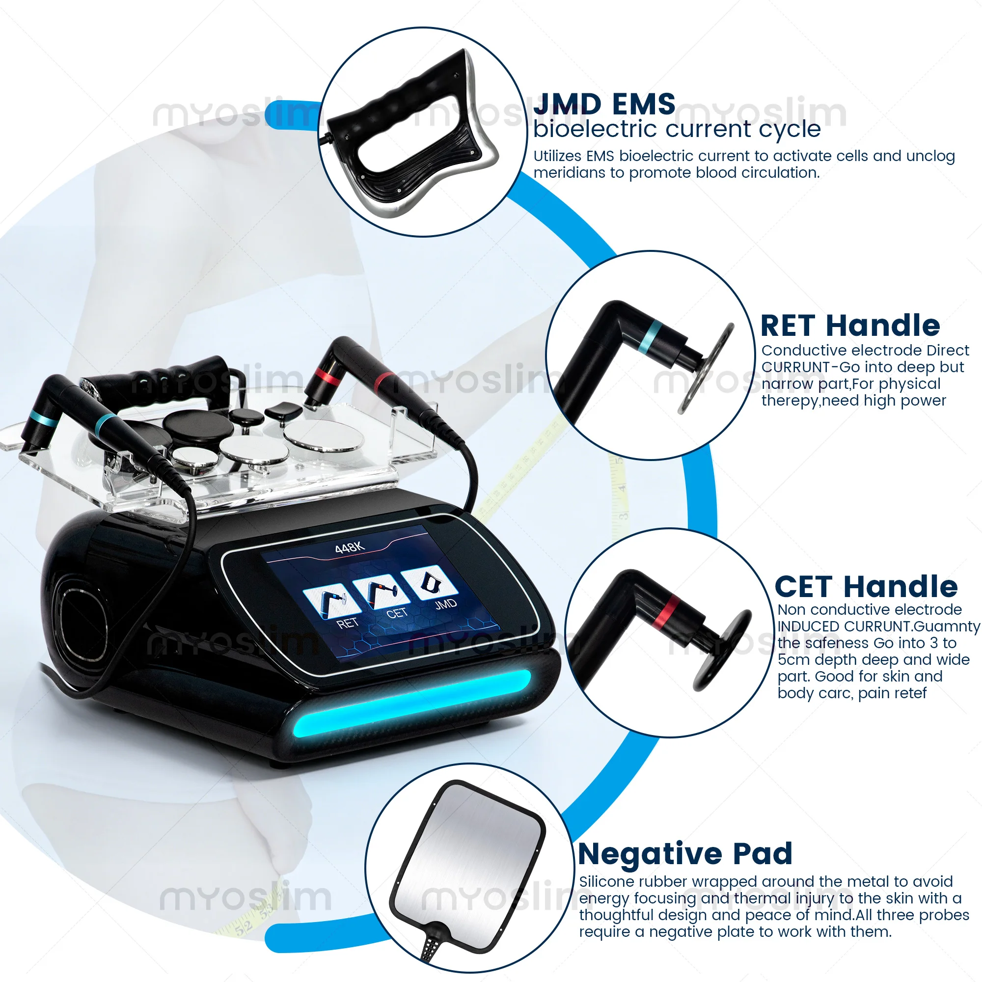 Professional 448K Fever Master Radio Frequency Machine Cellulite Removal Anti-Aging Body Massage Equipment