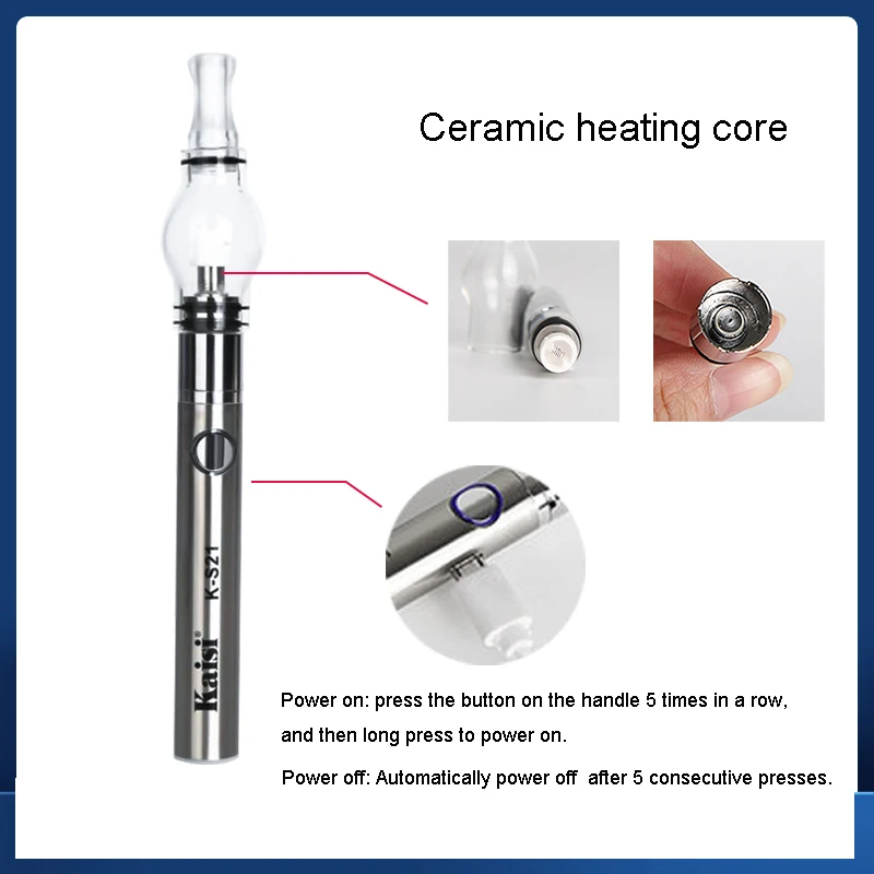 Imagem -02 - Kaisi K-s21 Rosin Atomização Caneta Placa-mãe ic Detector de Curto Circuito Ferramenta de Reparo Assistência Não Precisa Ferro Solda