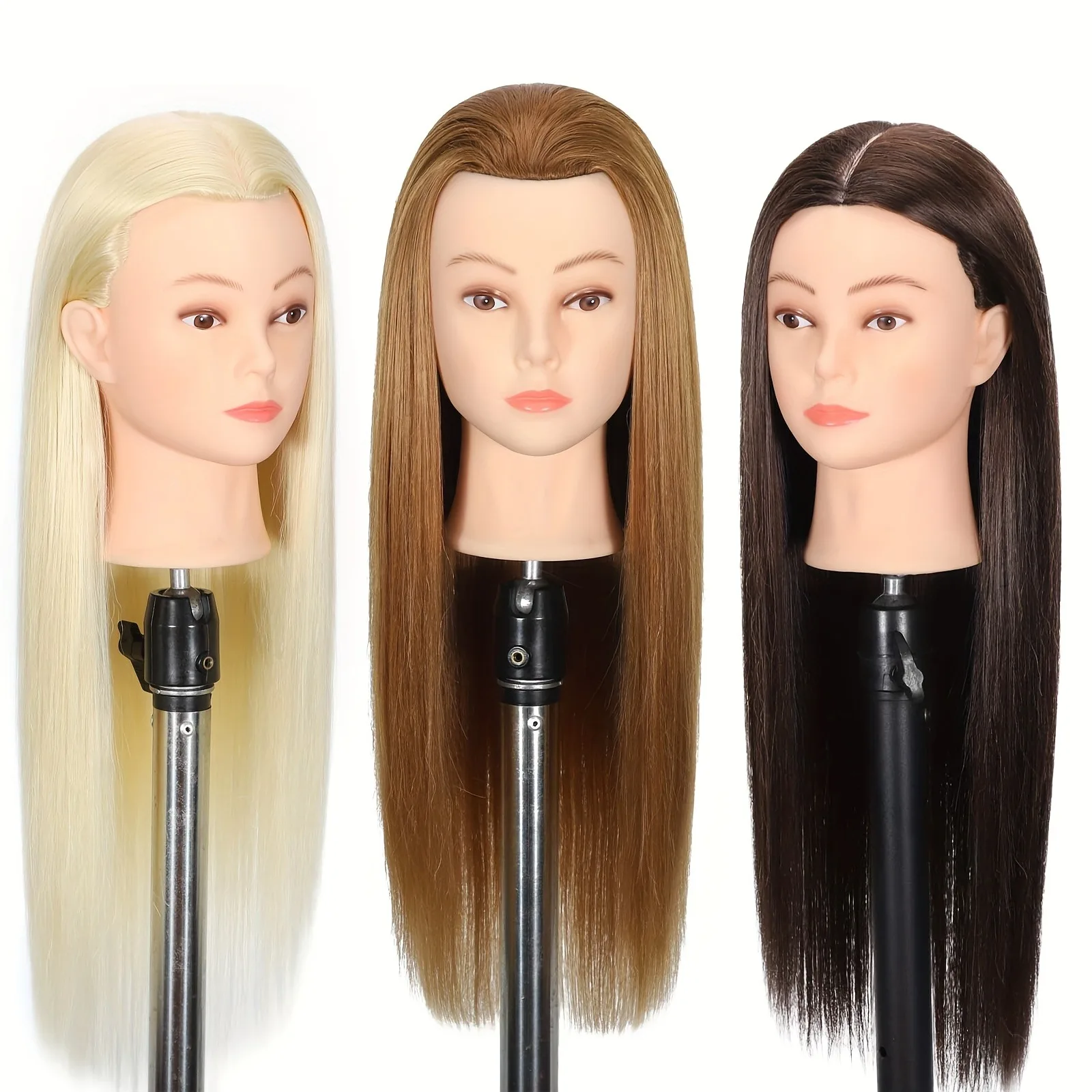 Realistic Mannequin Head with 80% Real Hair Professional Hairdressing Training Doll With Hair Tools For Beauty School Practice