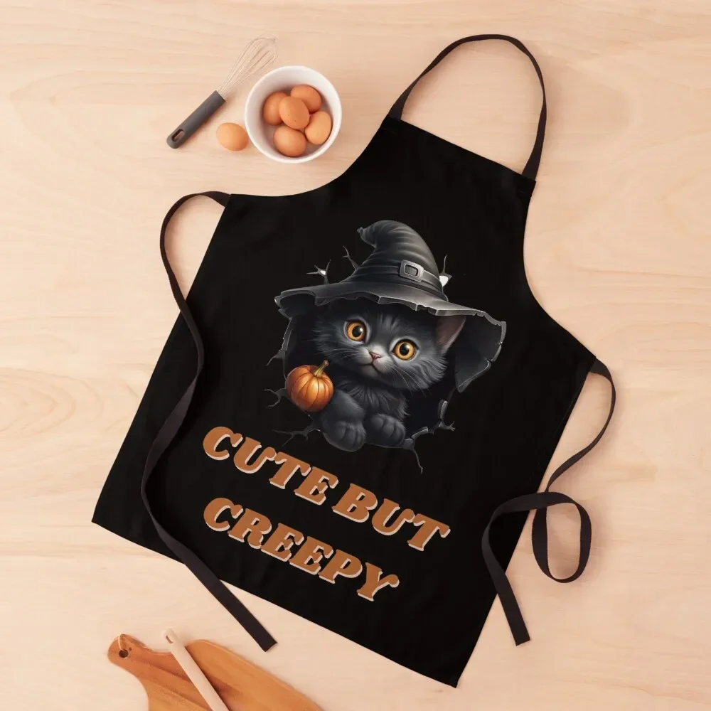 cute halloween cat, cute but creepy Apron barber uniform men christmas For Man Haircut Apron