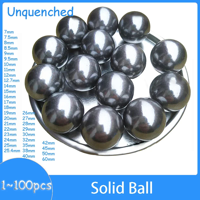 1~100pcs Steel Balls Without Quenching Diameter 7 7.5 8 ~ 60mm Solid Smooth Bearing Ball Spherical Bead Ball Punchable Weldable