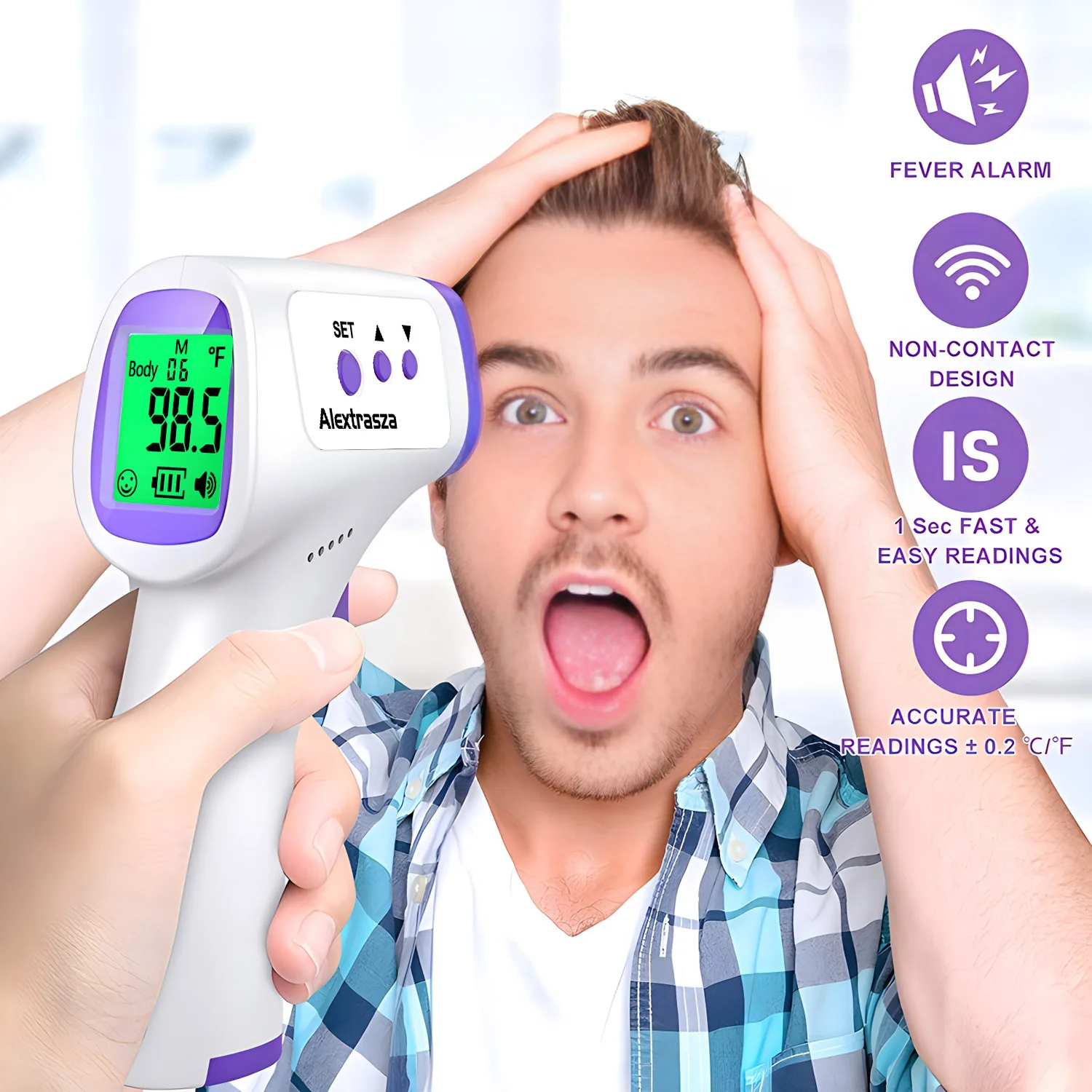 Forehead Baby Thermometer Infrared Digital LCD Body Measurement Forehead Ear Non-Contact Adult Fever IR Children Termometro