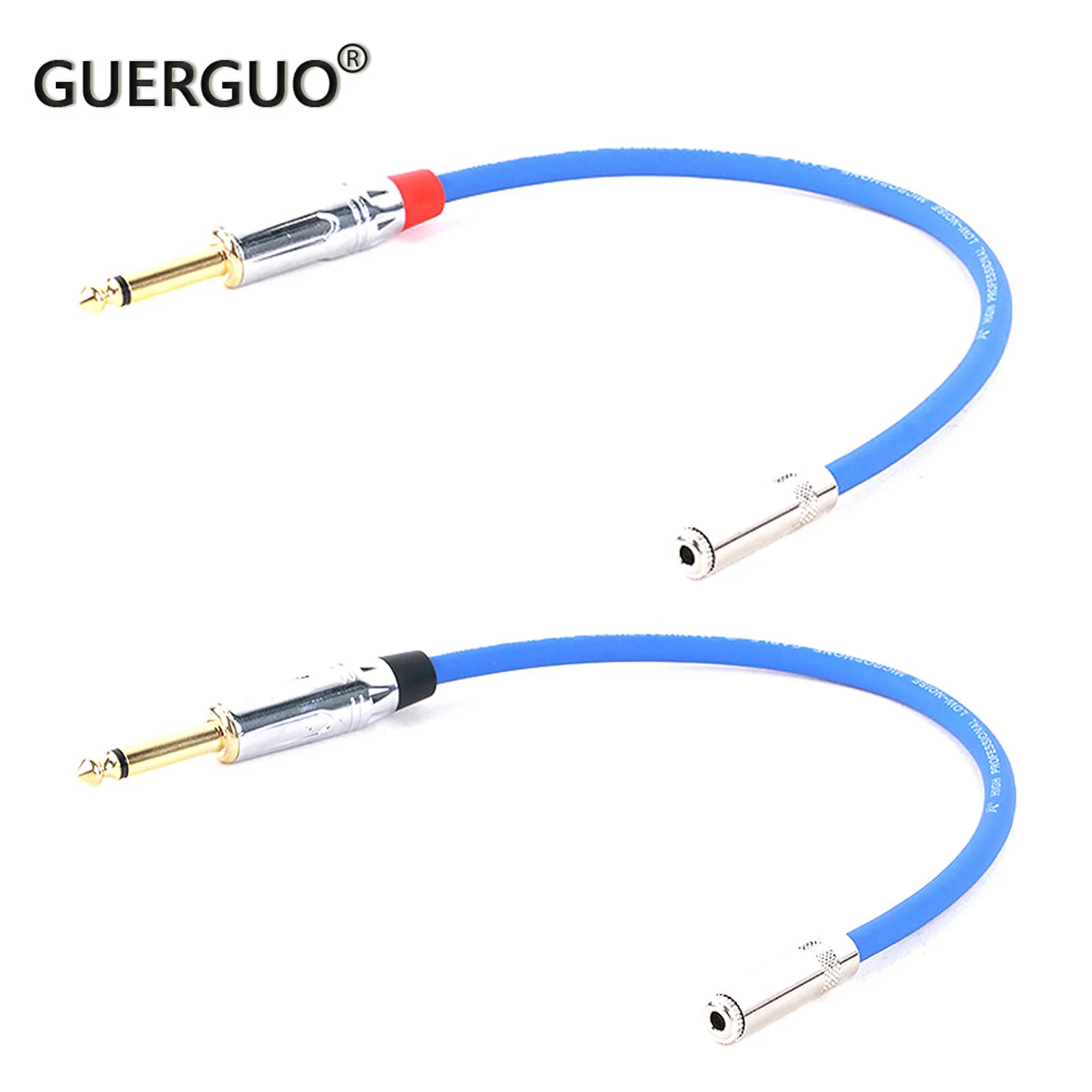 

Colorful Gold Plated 6.35mm Mono Male Jack to 3.5mm Stereo Female Jack Straight Patch Cable For Guitar Microphones Etc 0.3M-15M