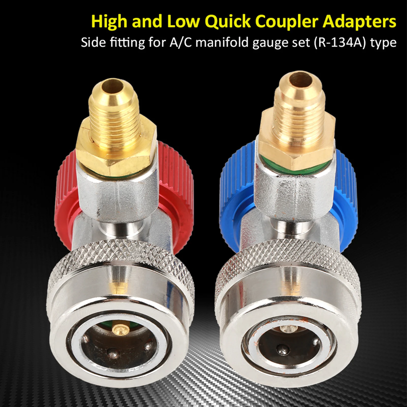 High Low Coupler Connector High Low Coupler Adapter R134 A/C Low/High Quick Connector Air Conditioning Coupler Adapter with