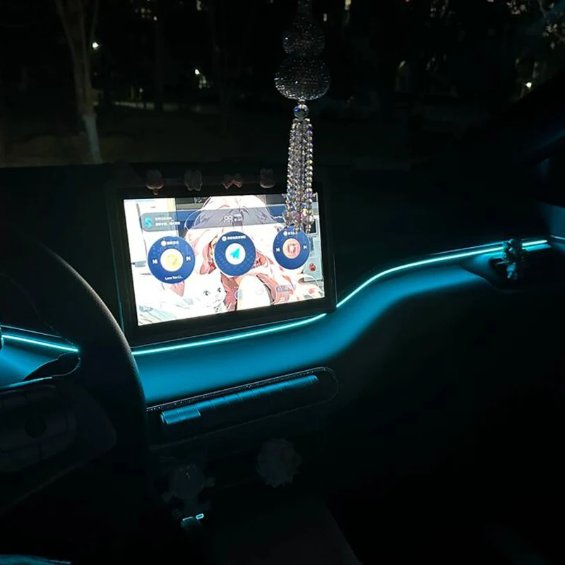 For BYD Seagull Dolphin Mini 2023 2024 2025 Colorful Dynamic Middle Console Dashboard Atmosphere LED Light Bar Strip Kit