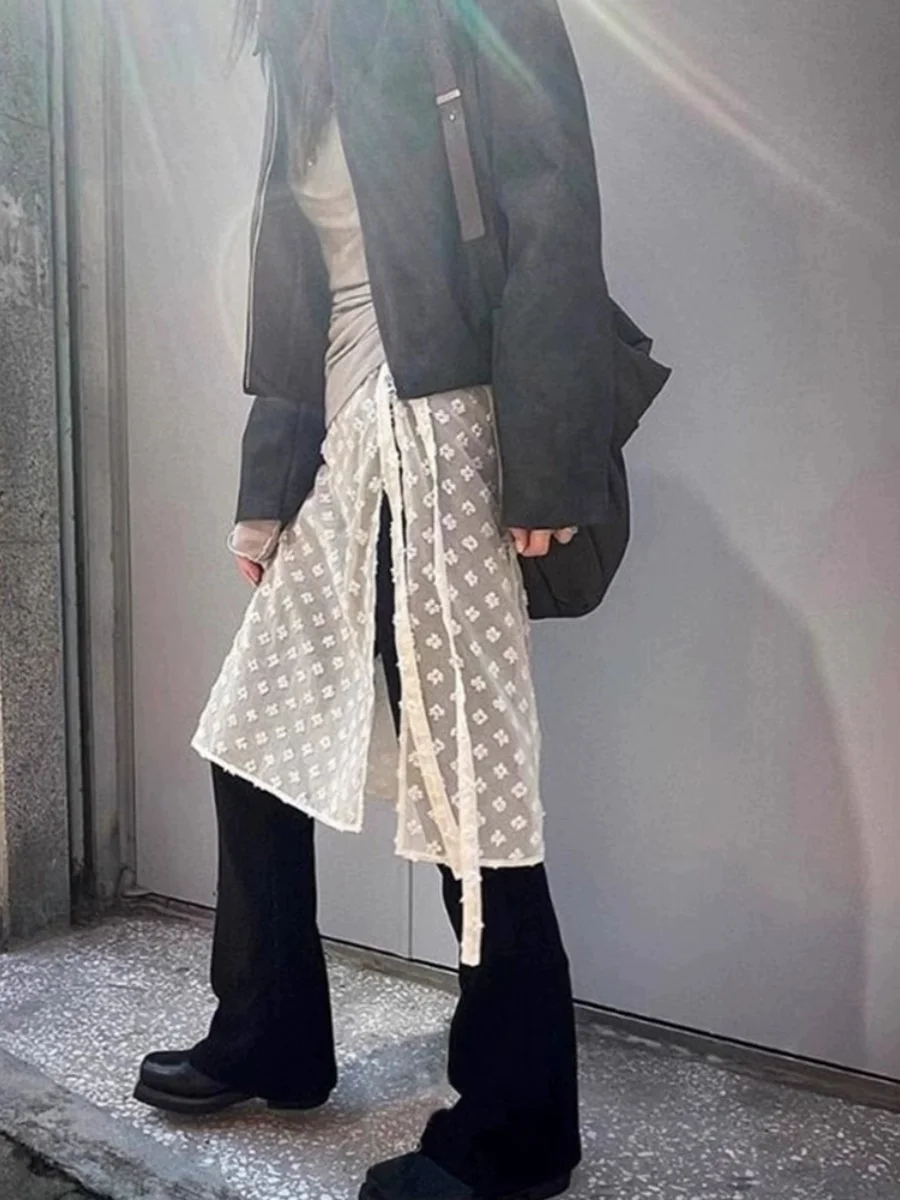 

Faionable Ladies High Waist A-Line Skirt Polyester Fabric Pure Color Commute Sle Korean Version Embroidered Detail