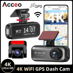 Cámara de salpicadero 4K 1080P 24H WIFI GPS grabación cámara de coche DVR visión nocturna lente Dual Dashcam Led herramientas Deadpool caja negra grabación de vídeo