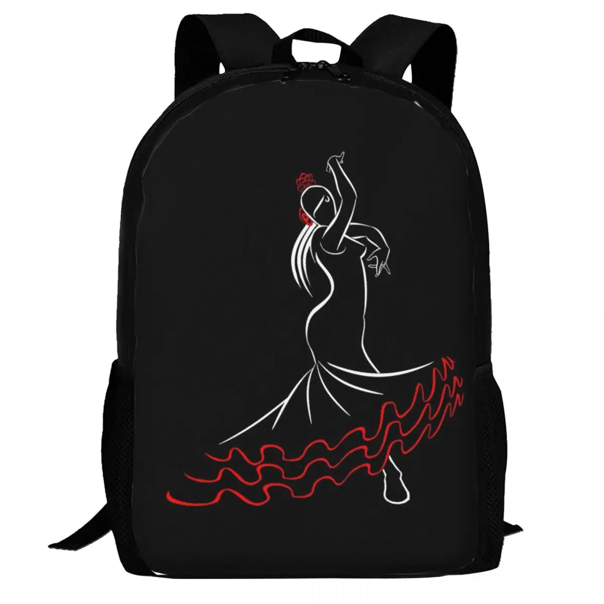 

Рюкзак с изображением испанской танцовщицы фламенко, большой вместительный рюкзак для детей, школьная сумка, сумки на плечо для мужчин и женщин