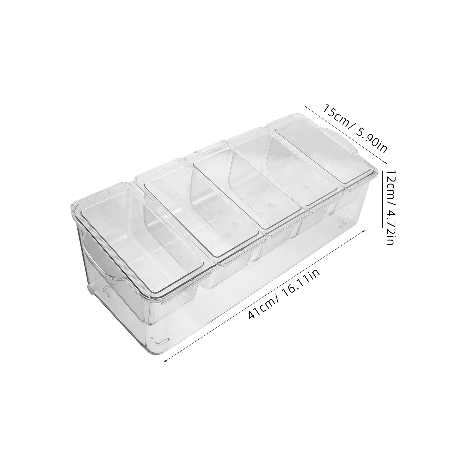 1Set Salad Storage Box Food Grade Plastic Removable Compartments Chilled Design Portable for Outdoor Party Picnic Multi