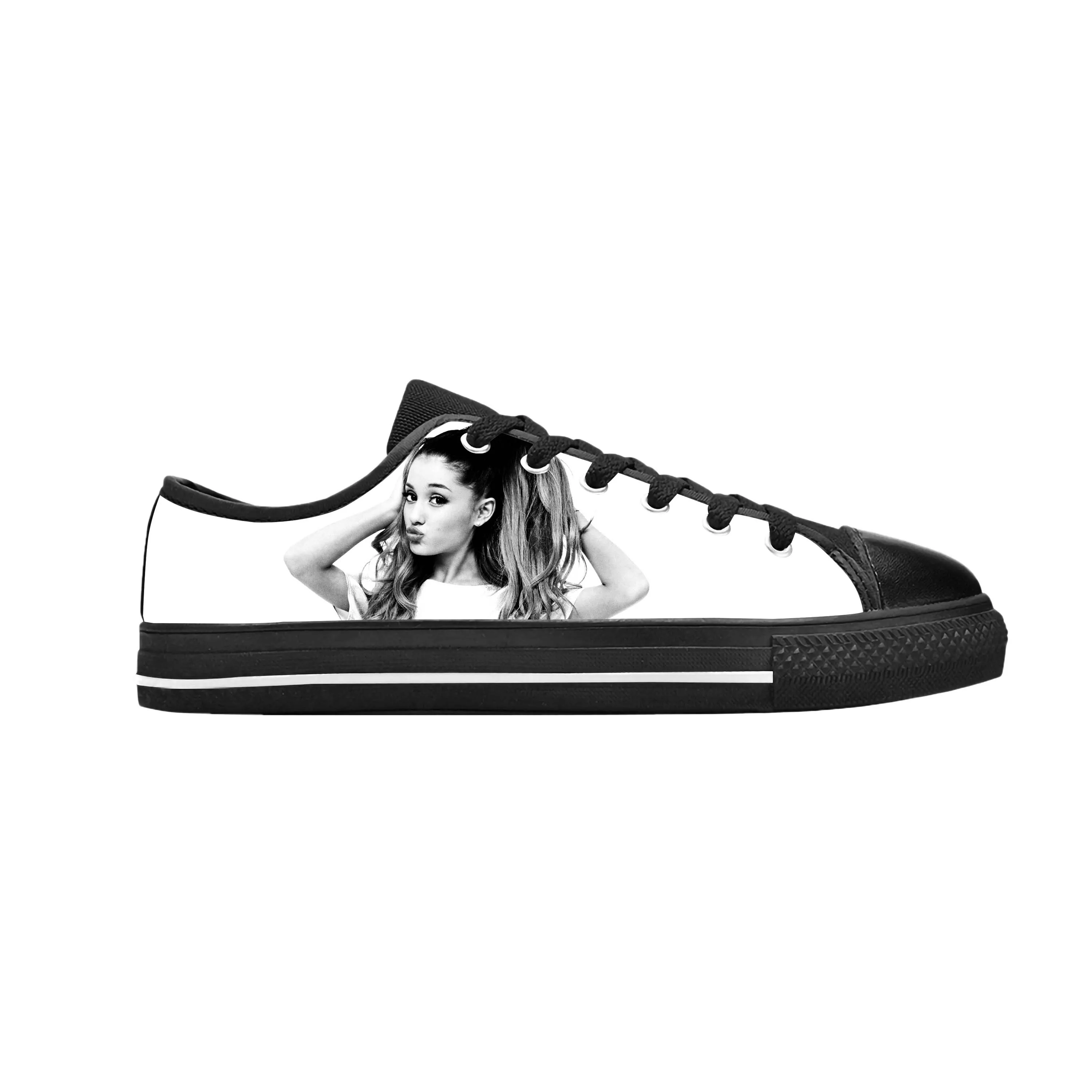 Pop Singer Music Ariana Cute Fashion Popular Rock Casual Cloth Shoes Low Top Comfortable Breathable 3D Print Men Women Sneakers