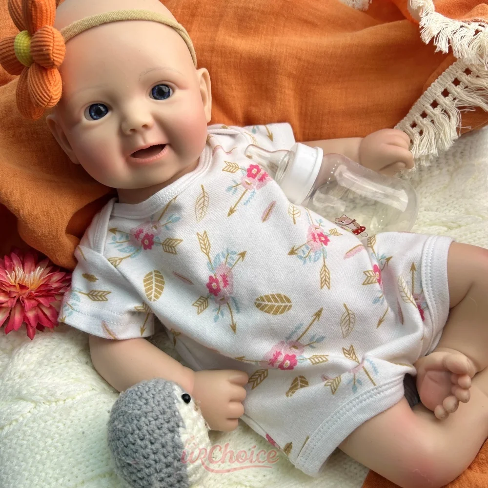 Real Simulation 50cm Silicone Reborn Doll Flexible Limbs & Head Easy to Clean Comfort Newborn Doll for Adult Collectors