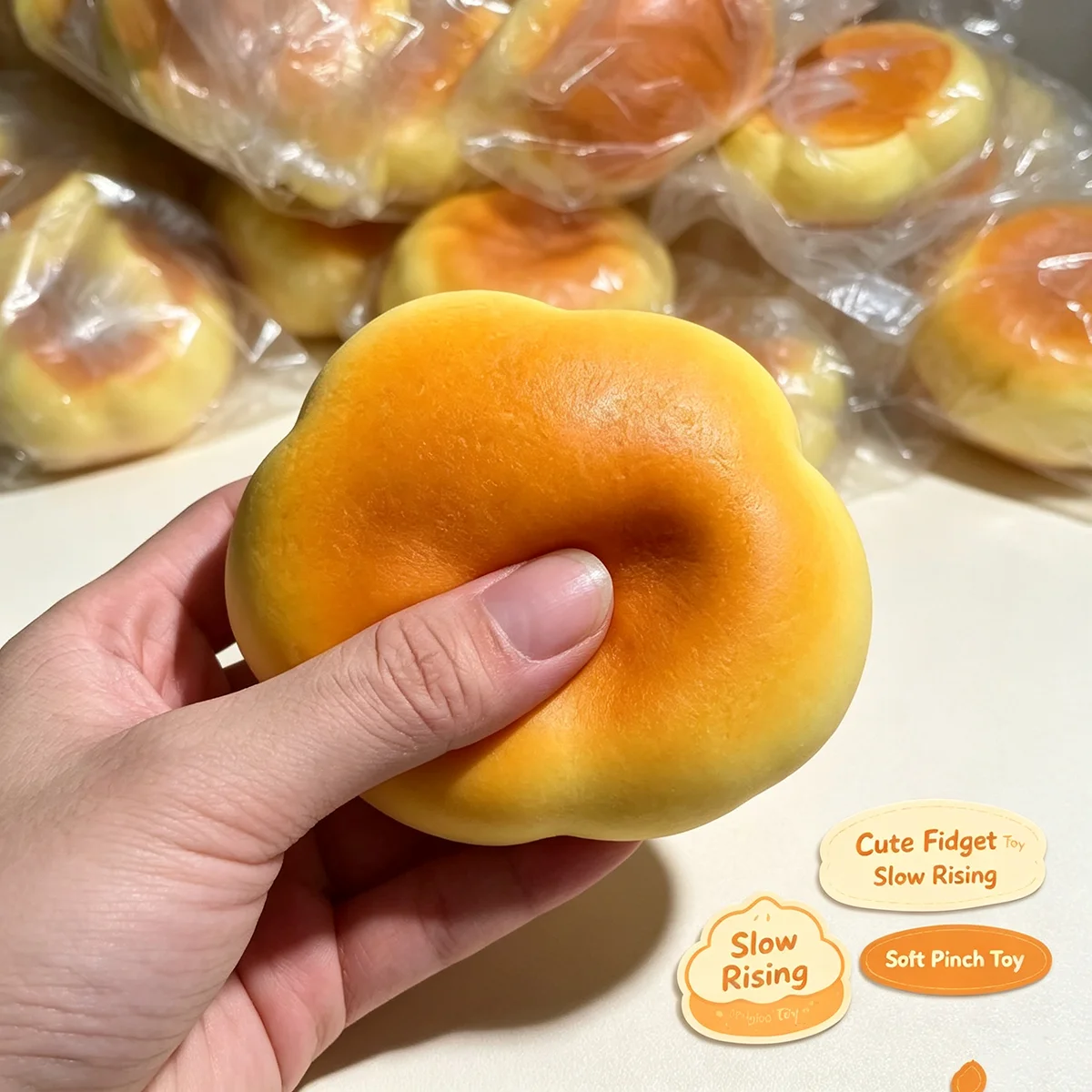 Cloud Shaped Gradient Bread Squishy Toy Cute Fluffy Fake Bun Decorative Craft Aesthetic Room Office Study Desk Ornament Miniature Figurine Tabletop Display Sensory Squeeze Stress Relief Birthday Gift