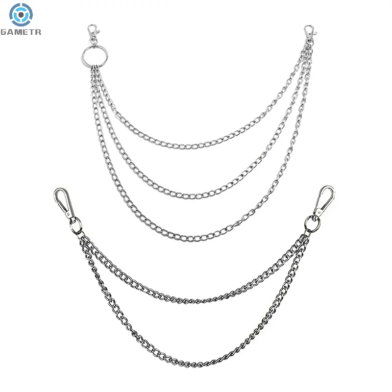 1PC Cools 2/3Layer Punk Hip-hop Long Metal Belt Chain Fashion Trousers Pant Waist Metal Chain Keychain