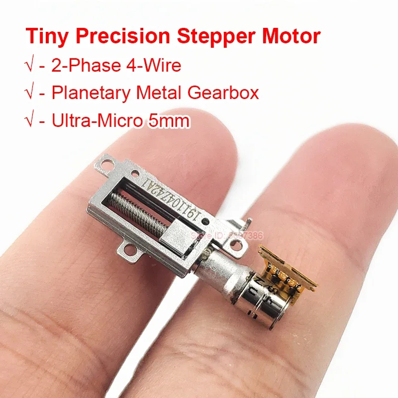 Ultra-Micro 5mm Stroke Linear Actuator Mini 5mm 2-Phase 4-Wire Precision Metal Gearbox Gear Stepper Motor CH