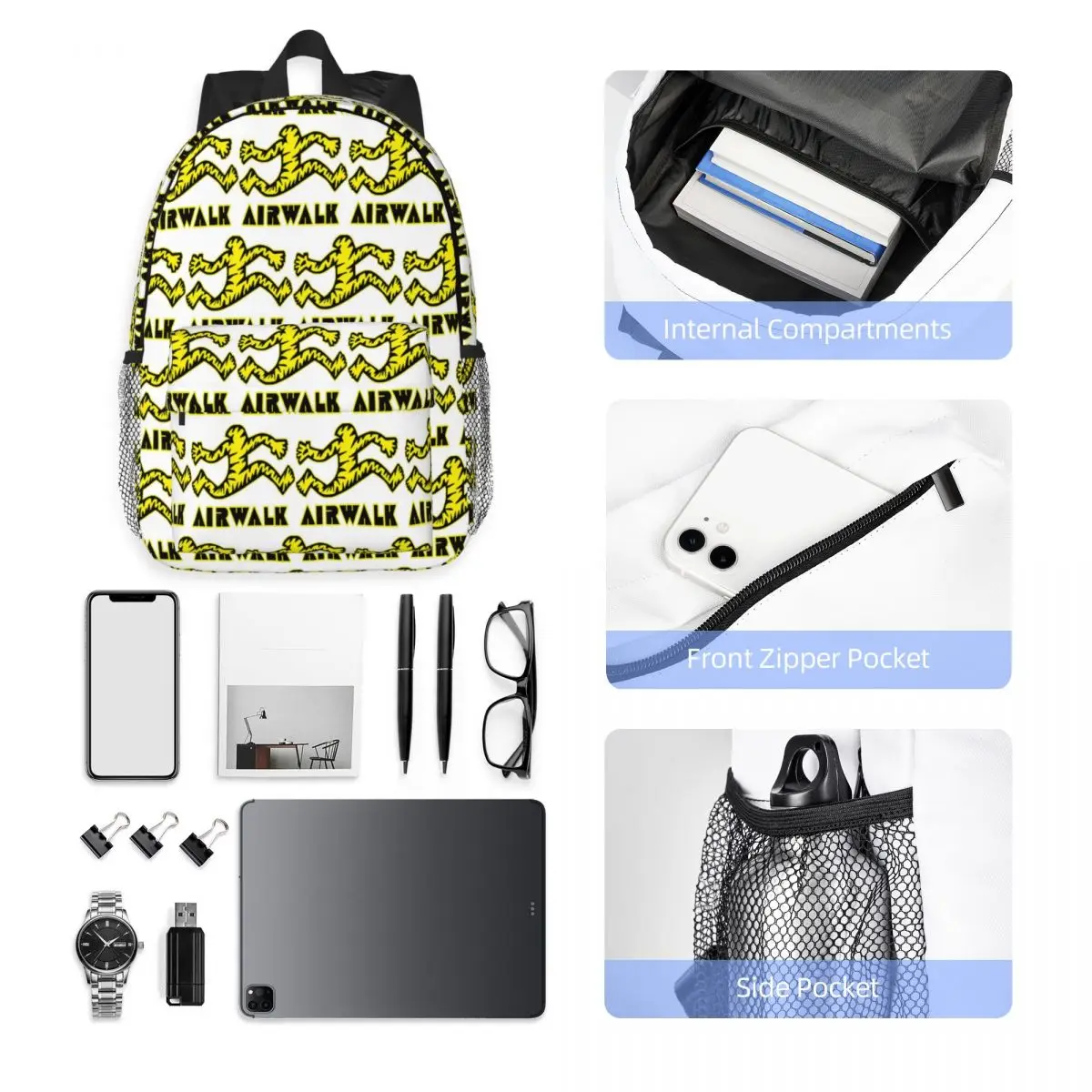 Tattoo Old School Style Airwalk Backpack Hot Sale Daypack Large Capacity Boy Girl BookBag Shoulder Bags for Men Women School Bag