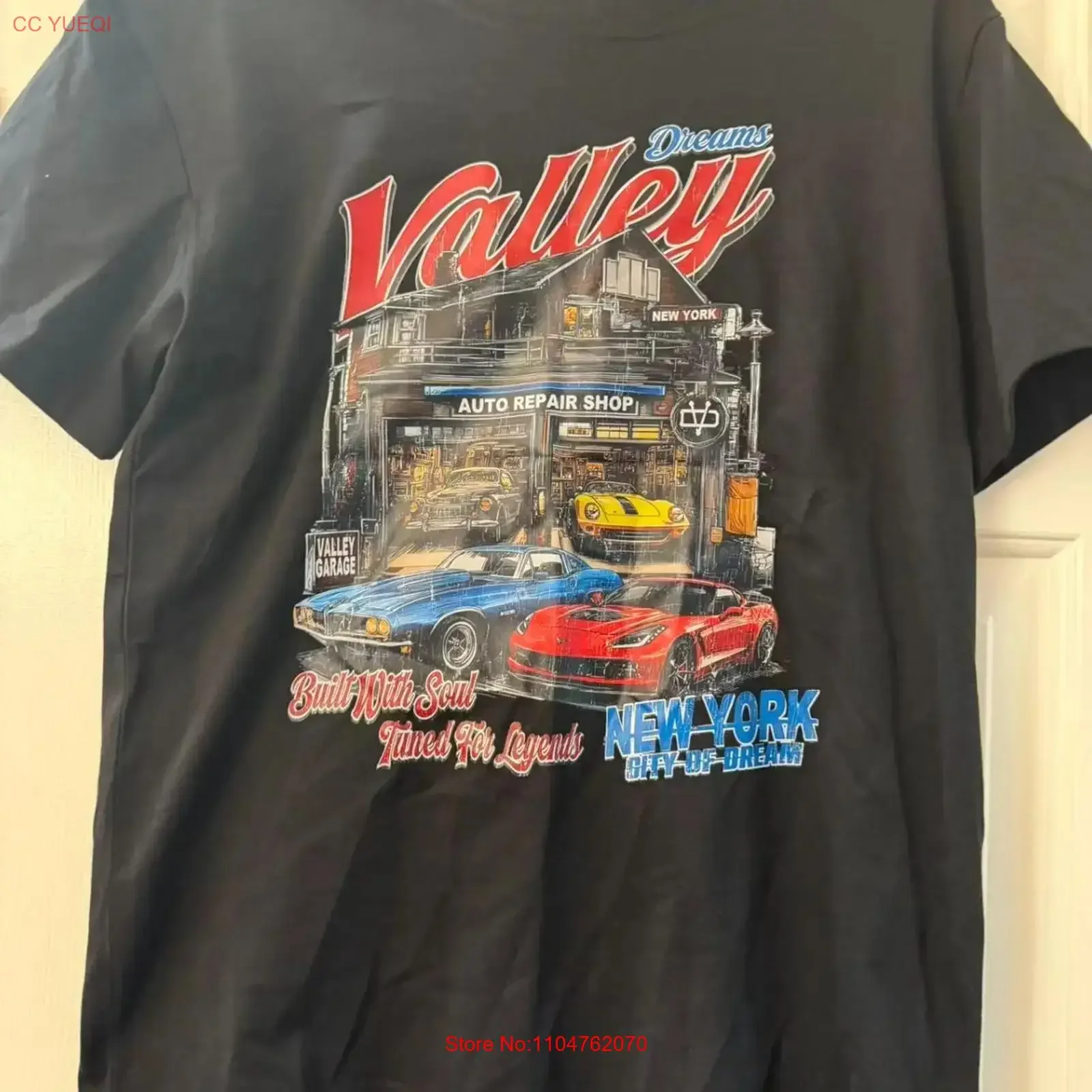 Valley Dreams Car T Shirt New York Auto Garage Front Back long or short sleeves vintage Washed Versatile Breathable Soft