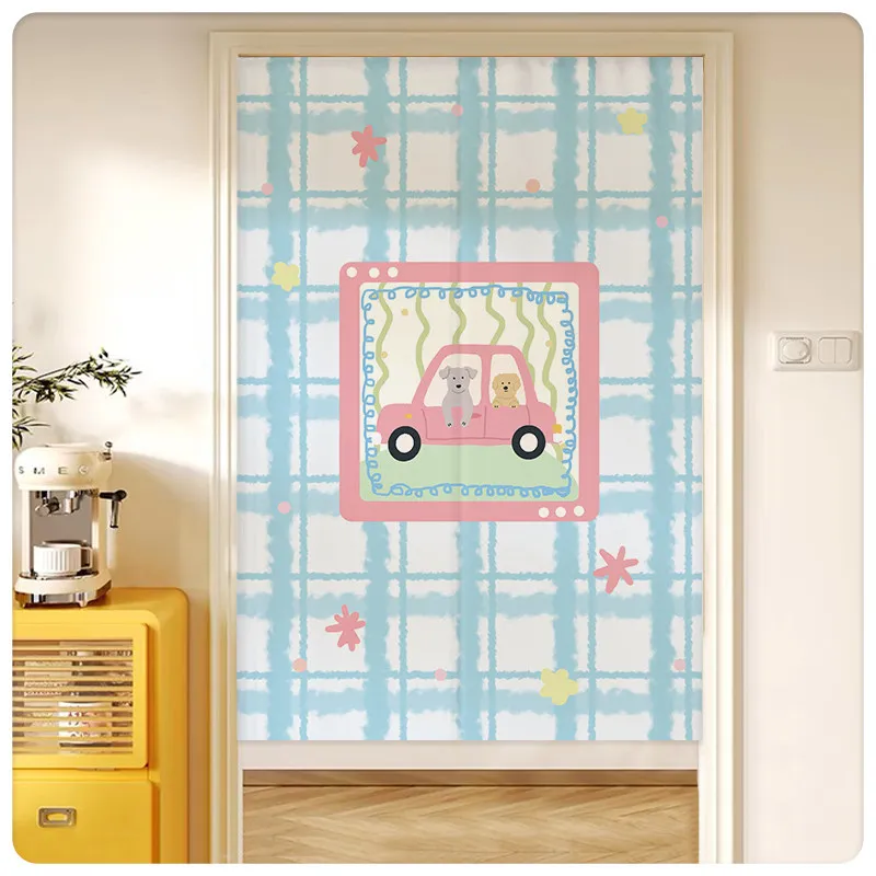 VIKAMA Bear Rabbit Cat Noren Door Curtain Cartoon Animal Print Hanging Curtain Entryway Privacy Partition Home Decor